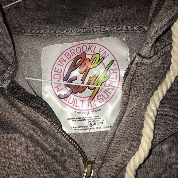 Pop Surf Born in Brookline hoodie jacket size L - Picture 2 of 2